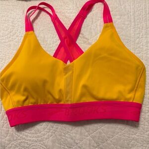 Brooks Vibrant Yellow and Pink Sports Bra